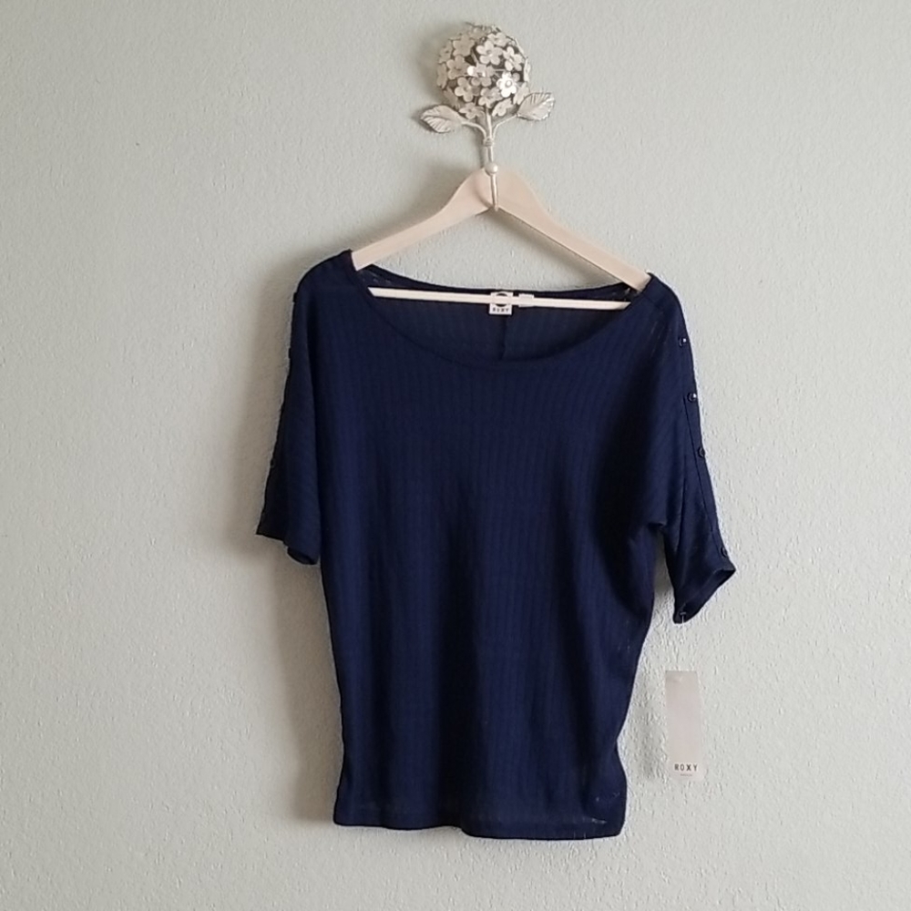Roxy top size small navy blue